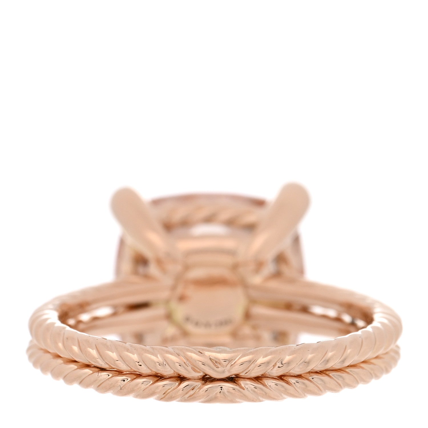 David Yurman 18K Rose Gold Diamond Morganite 11mm Chatelaine Ring 53 6.5 3 of 4