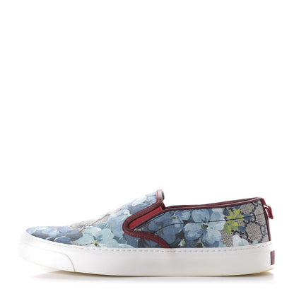 Gucci GG Supreme Monogram Blooms Womens Slip On Sneakers 38.5 Beige Blue Navy Red 1 of 9