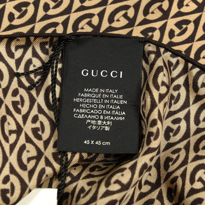 Gucci Silk G Rhombus Scarf Beige Brown 3 of 3