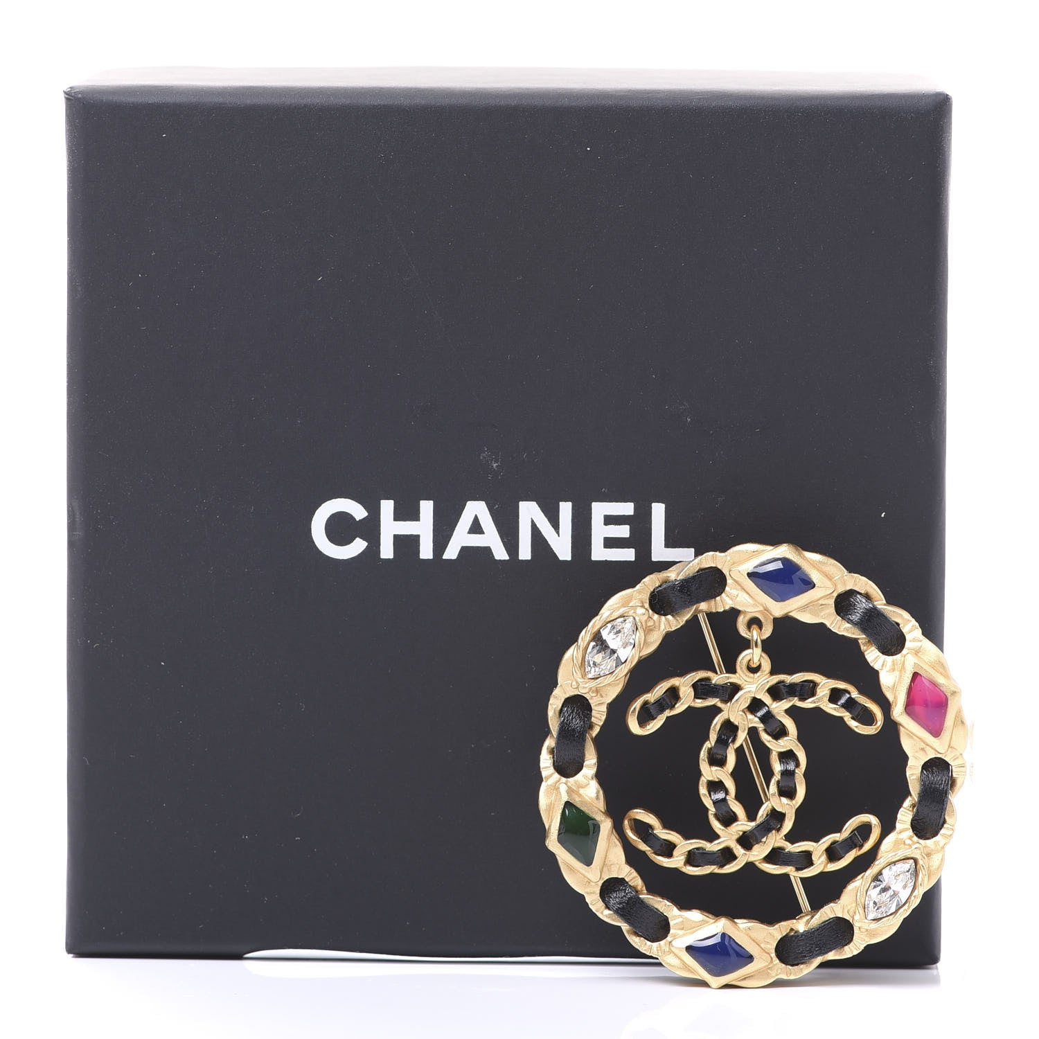 Chanel Glass Lambskin Cote D'Azur CC Brooch Gold Multicolor 5 of 5