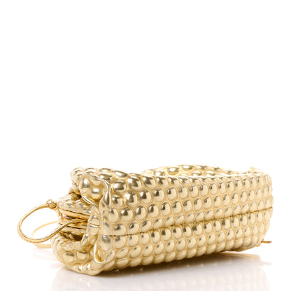 Bottega Veneta Metallic Fabric Bubble Wrap The Mini Pouch Gold 4 of 9