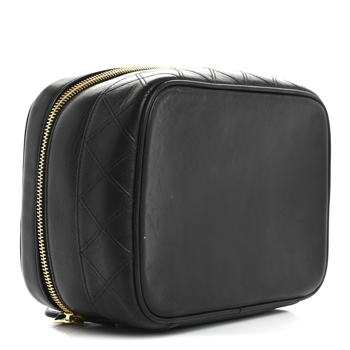 Lambskin Vanity Cosmetic Case Black