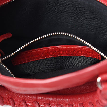 Balenciaga Agneau Classic Silver Hardware Mini City Logo Strap Red Black 6 of 11