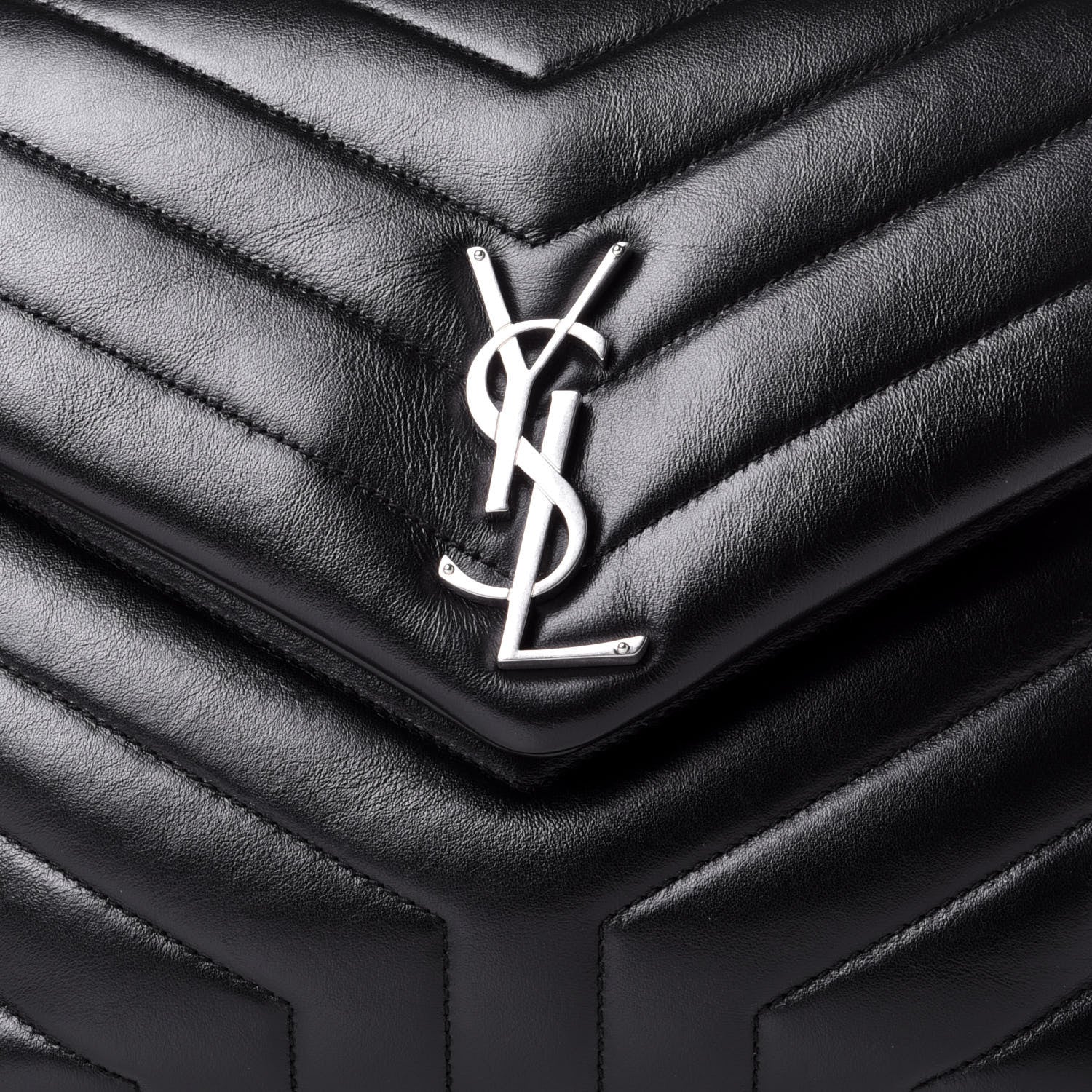 Saint Laurent Calfskin Y Quilted Monogram Medium Loulou Chain Satchel Black 9 of 11