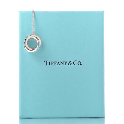 Tiffany Sterling Silver Rubedo 1837 Interlocking Circles Pendant Necklace 13 of 13