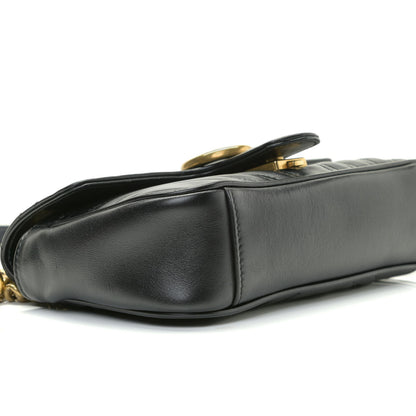 Gucci Calfskin Matelasse Mini GG Marmont Shoulder Bag Black 10 of 17