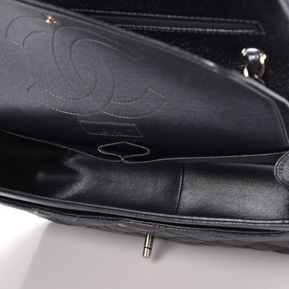 Chanel Metallic Caviar Quilted Jumbo Double Flap Dark Grey 6 of 8