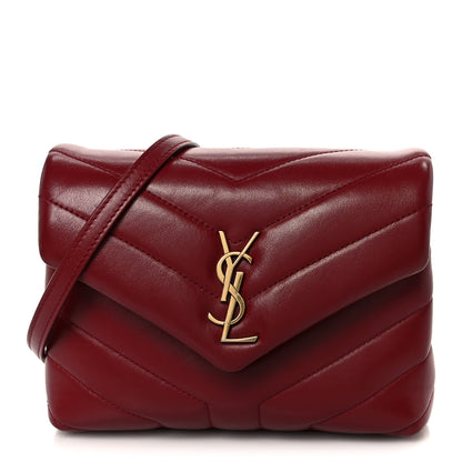 Saint Laurent Calfskin Y Quilted Monogram Toy Loulou Monogram Crossbody Bag Rouge Legion 1 of 11