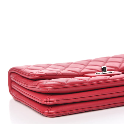Chanel Lambskin Quilted Medium 3 Flap Dark Pink 6 of 10