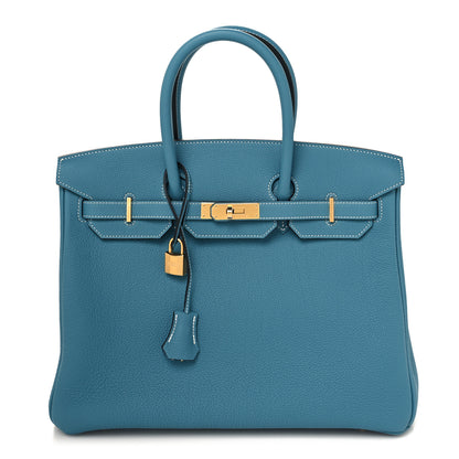 Hermes Togo Birkin 35 New Blue Jean 1 of 12