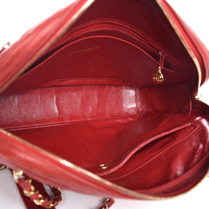 Chanel Lambskin Quilted Camera Case Bag Red 8 of 11