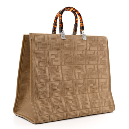 Fendi Technical Fabric Plexiglass FF Large Fendi Sunshine Shopper Tote Sand 3 of 10