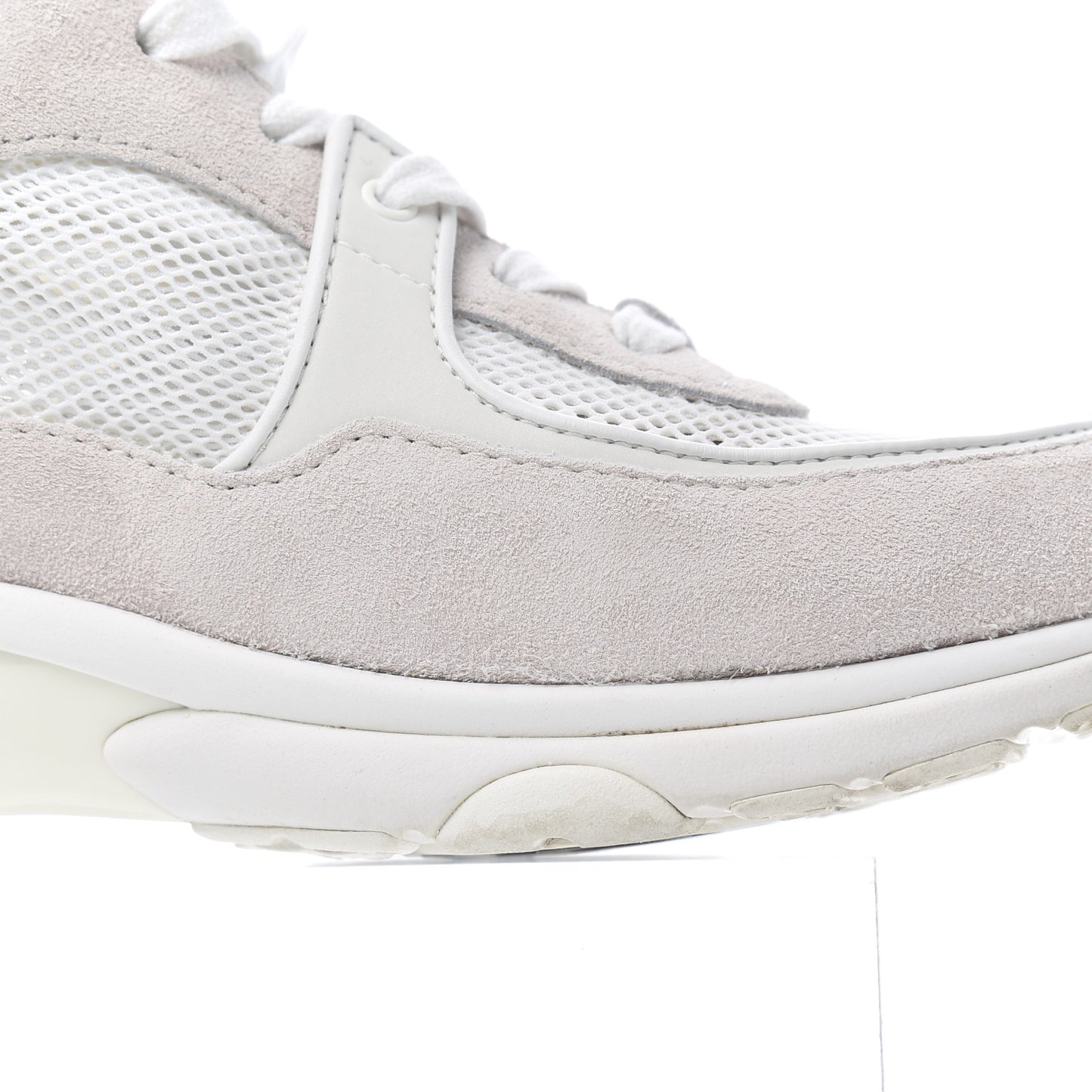 Suede Calfskin CC Sneakers 38.5 Pink White
