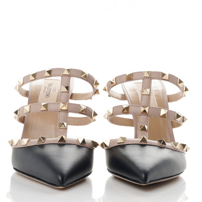 Valentino Garavani Nappa Rockstud 90mm Cage Mules 38 Black Poudre 2 of 9
