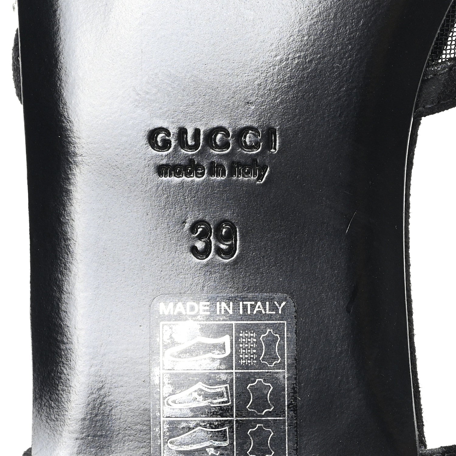 Gucci Suede Mesh Crystal GG Monogram Slingback Ballet Flats 39 Black 7 of 9