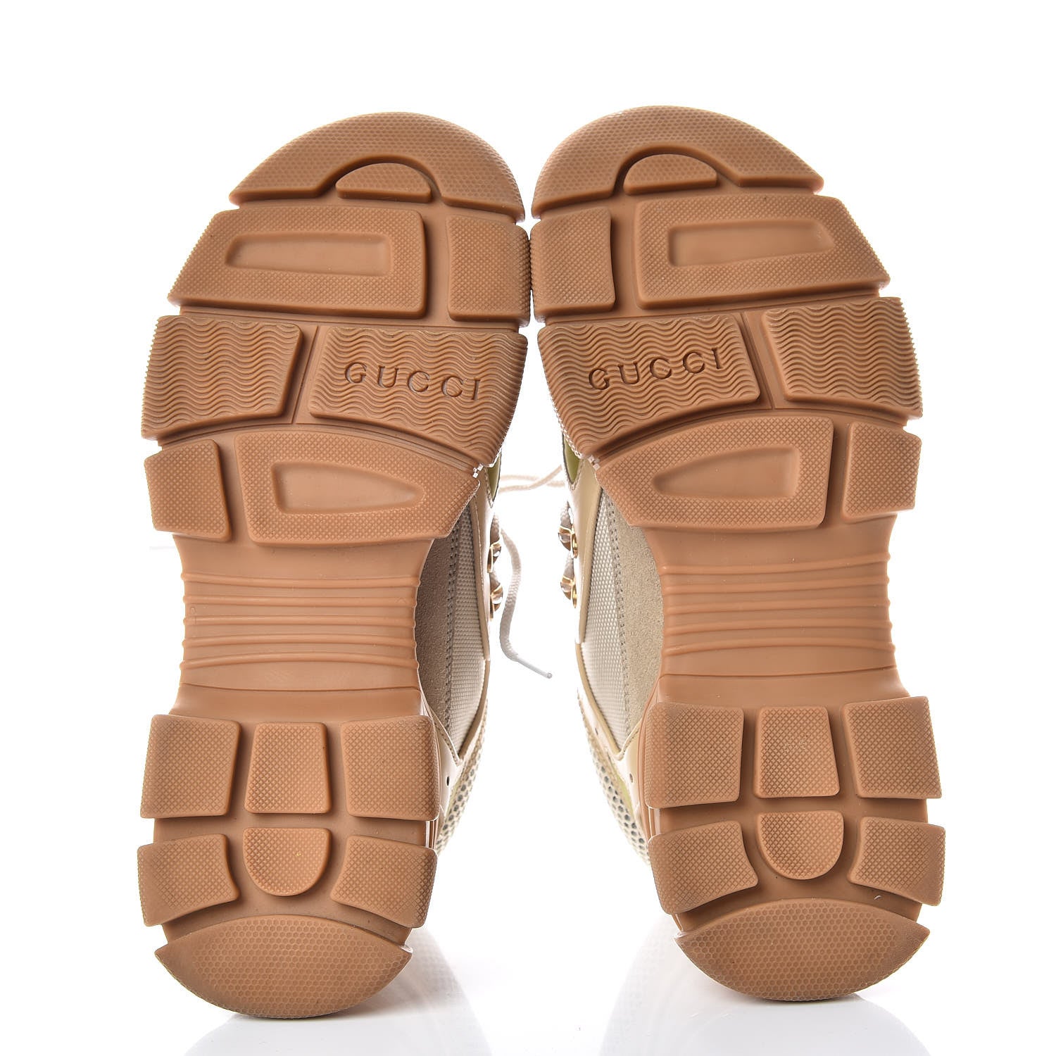 Gucci X SEGA Mesh Canvas Calfskin Removable Crystals Flashtrek Sneakers 41 Mystic White Oatmeal Sand Storm 5 of 9