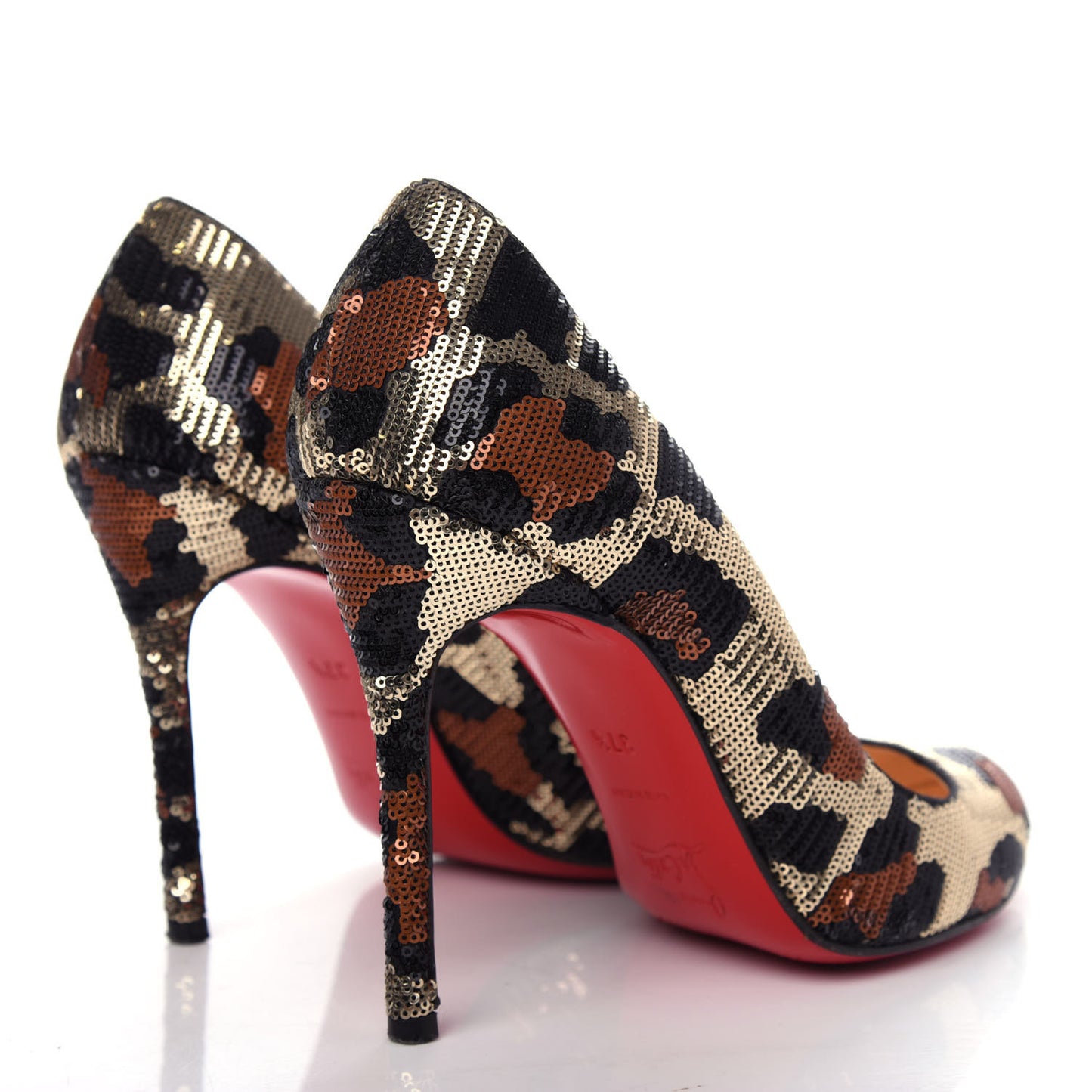 Leopard Paillettes Fifi 100 Pumps 37.5 Beige