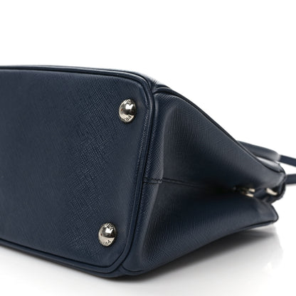 Prada Saffiano Vernice Mini Galleria Double Zip Tote Baltico 10 of 14