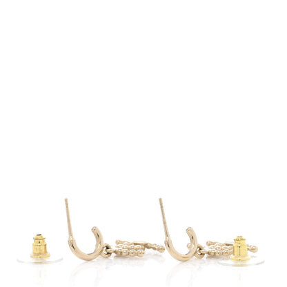 Chanel Metal Bead CC Drop Earrings Gold 4 of 5