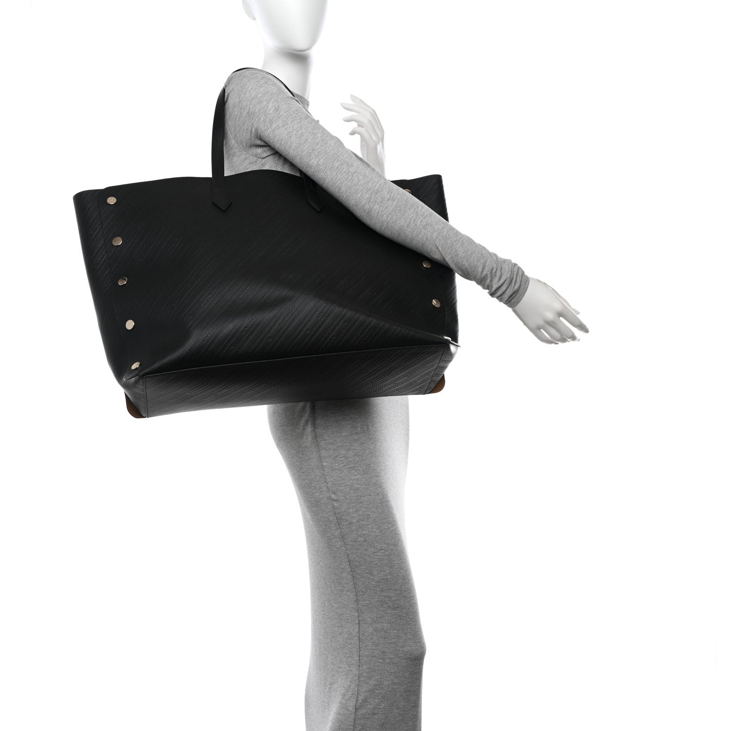 Givenchy Calfskin Chain Embossed Large Bond Shopper Tote Black 3 of 10