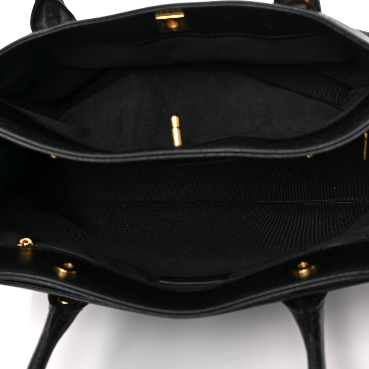 Calfskin Cerf Executive Shopper Tote Black