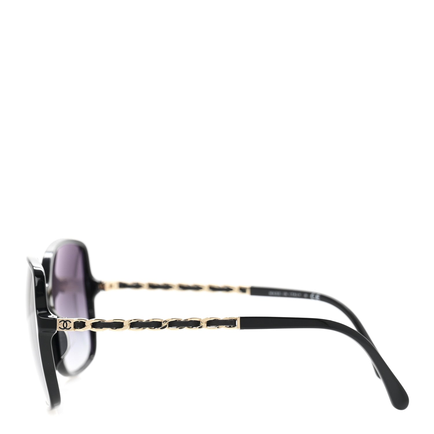 Chanel Acetate Metal Lambskin Square Chain Sunglasses 5210-Q-A Black 3 of 8