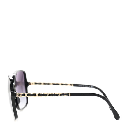 Chanel Acetate Metal Lambskin Square Chain Sunglasses 5210-Q-A Black 3 of 8