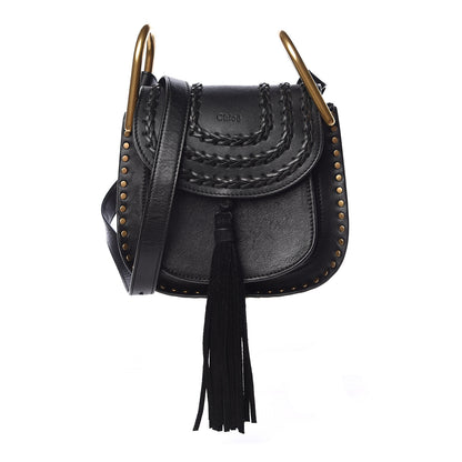Chloe Calfskin Braided Mini Hudson Shoulder Bag Black 1 of 9