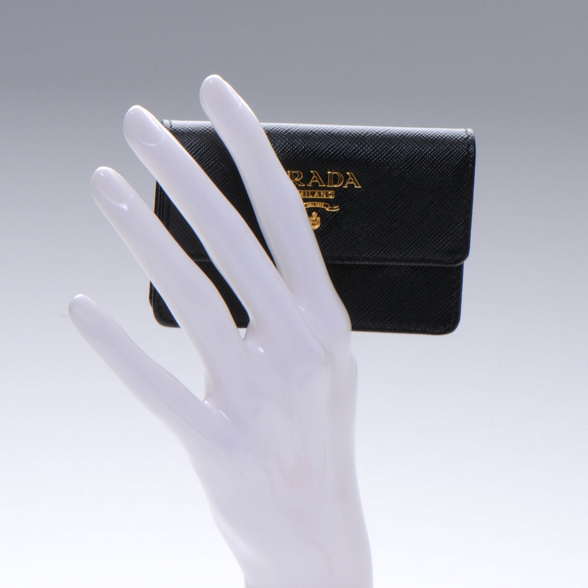 Prada Saffiano Business Card Holder Nero Black 2 of 7