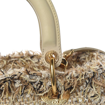 Christian Dior Tweed Crystal Fringe Medium Lady Dior Beige 14 of 18