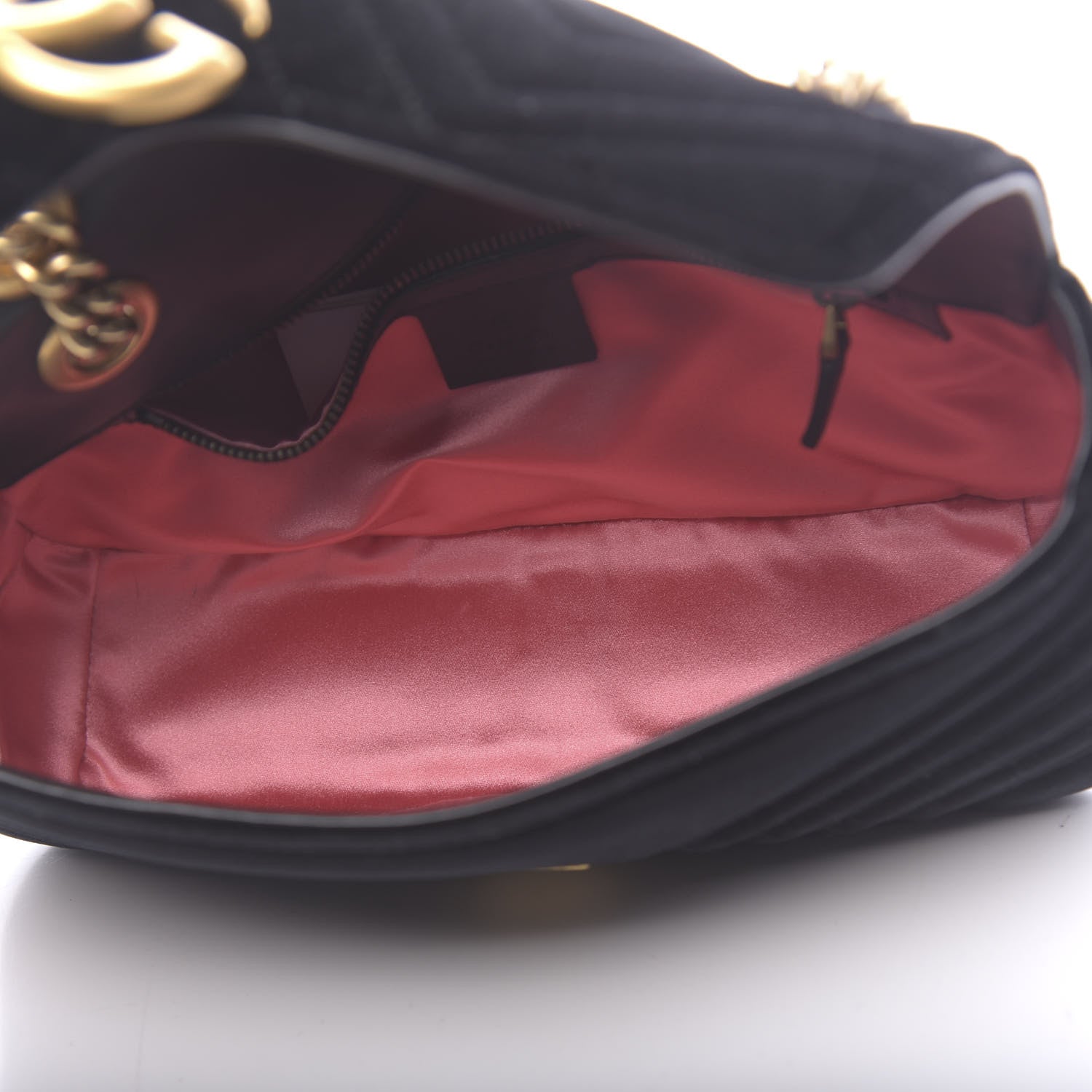 Gucci Velvet Matelasse Small GG Marmont Shoulder Bag Black 5 of 10