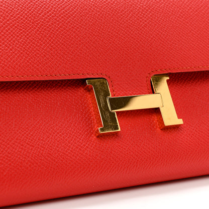 Hermes Epsom Constance Long Wallet Rouge Tomate 8 of 8