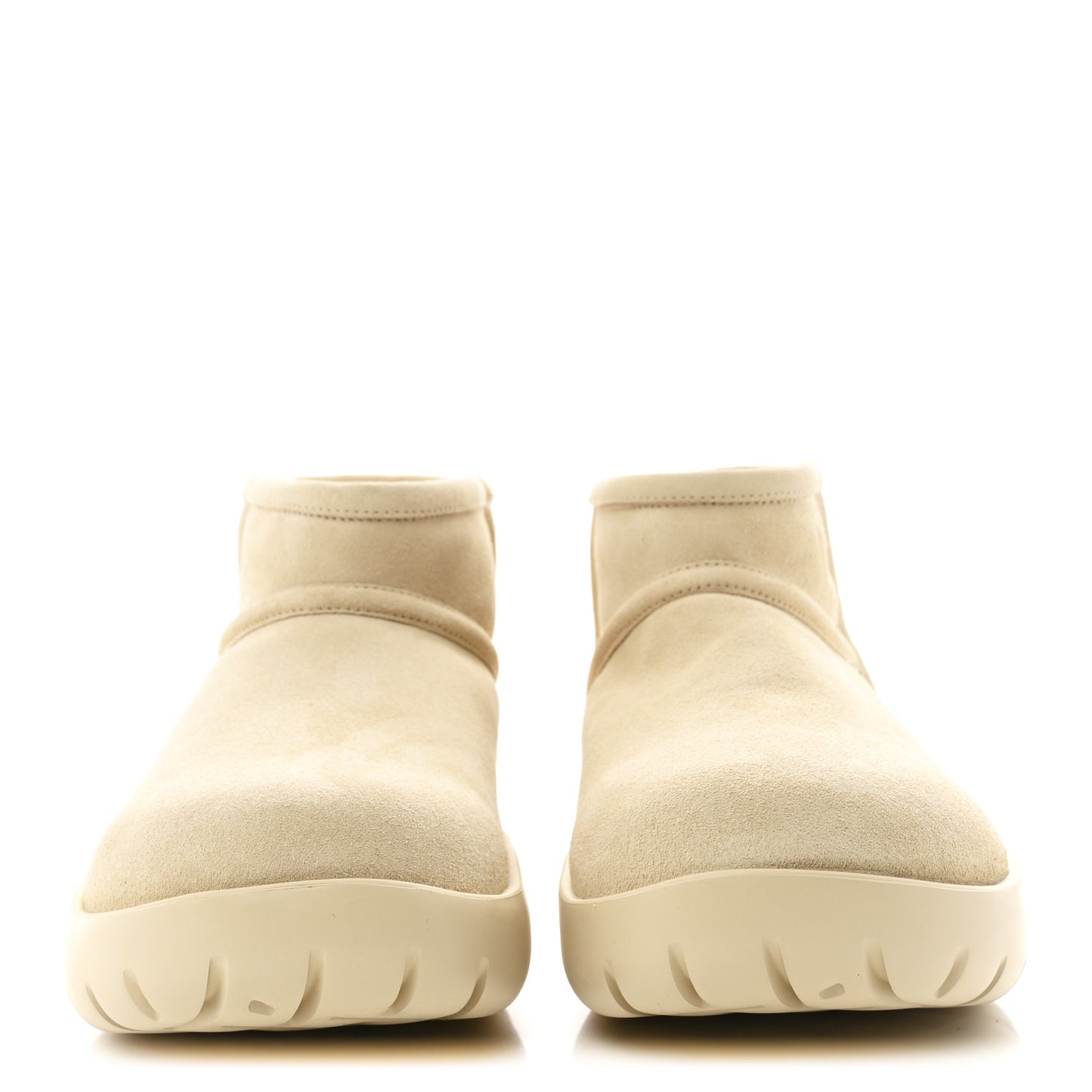 Suede Shearling Snap Ankle Boots 36 Porridge