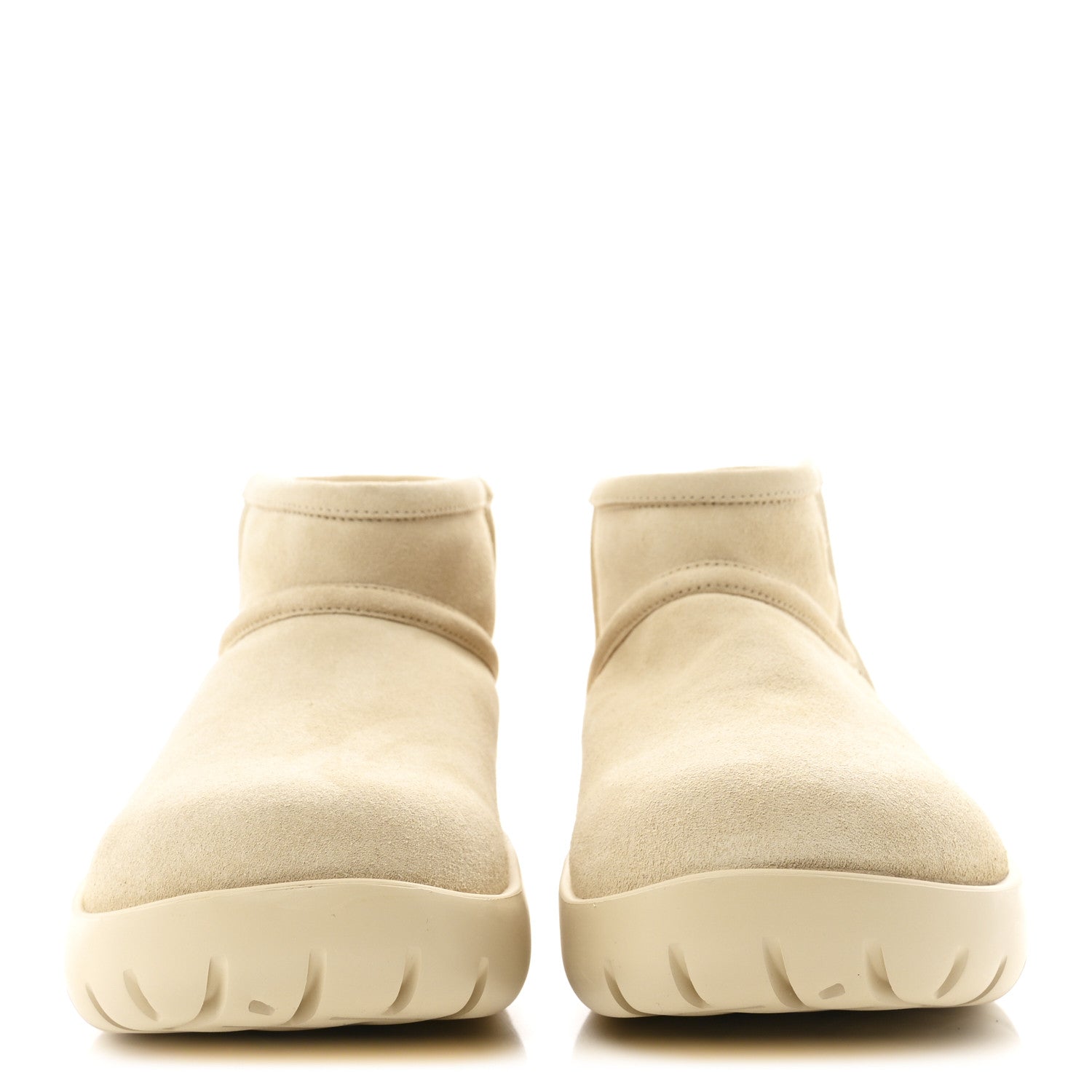 Bottega Veneta Suede Shearling Snap Ankle Boots 36 Porridge 3 of 11