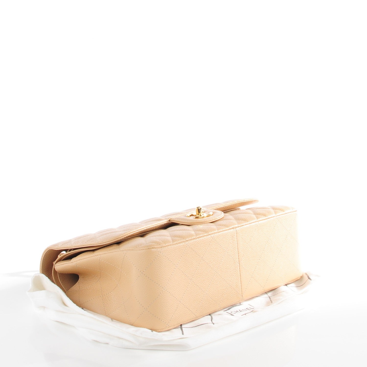 Chanel Caviar Quilted Jumbo Double Flap Beige Clair 4 of 8