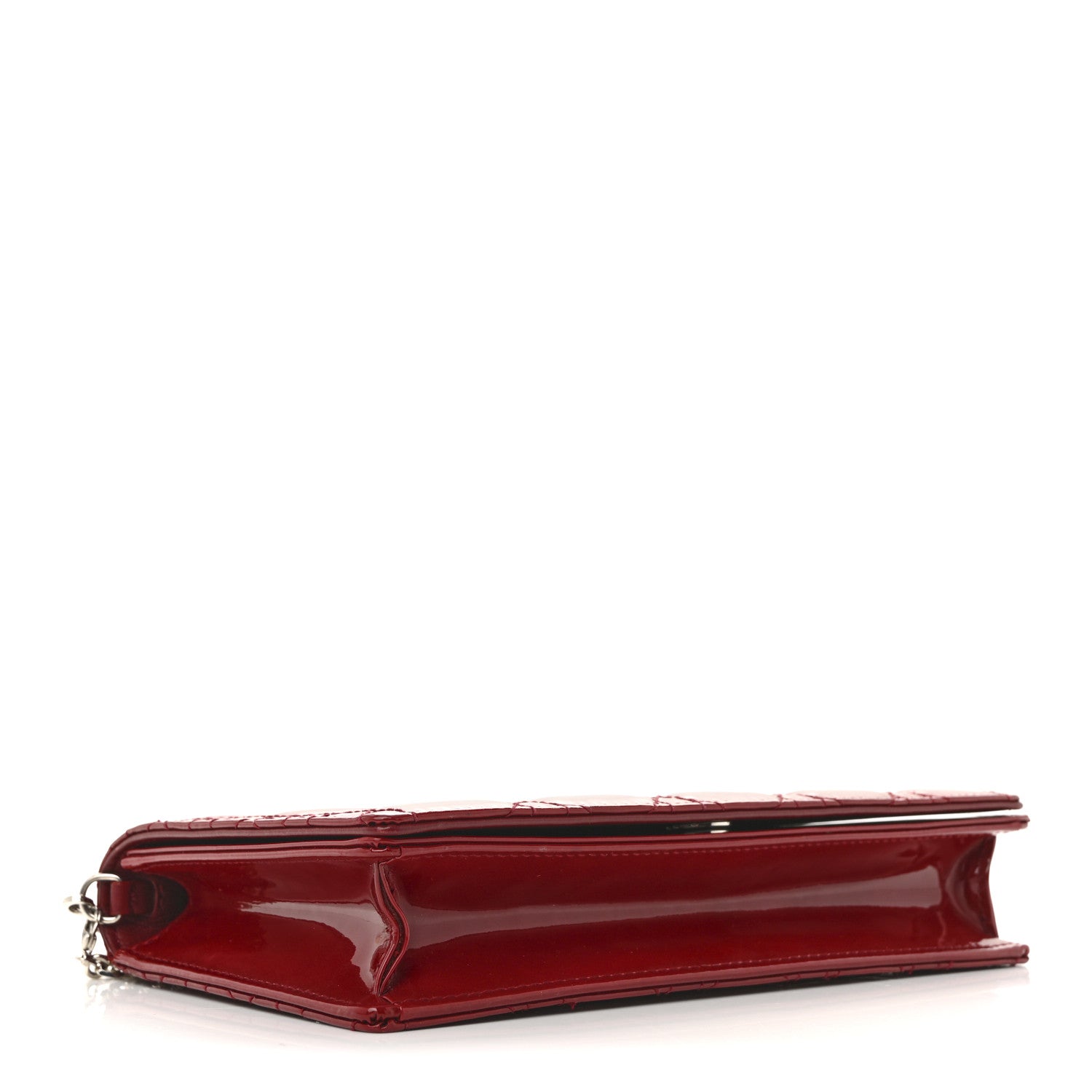 Christian Dior Patent Cannage Lady Dior Clutch Red 5 of 16