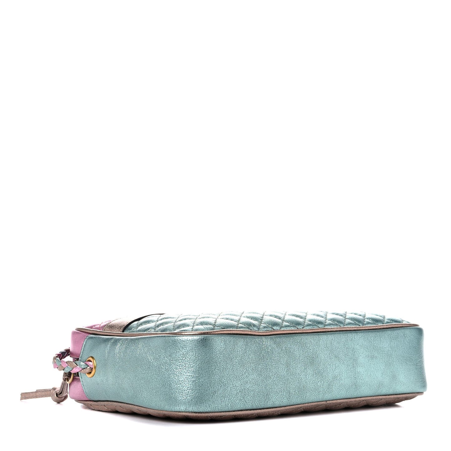 Laminated Nappa Trapuntata Small Zumi Shoulder Bag Rosa Lago Rame