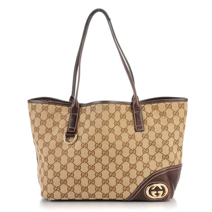 Gucci Monogram New Britt Medium Tote Brown 1 of 7