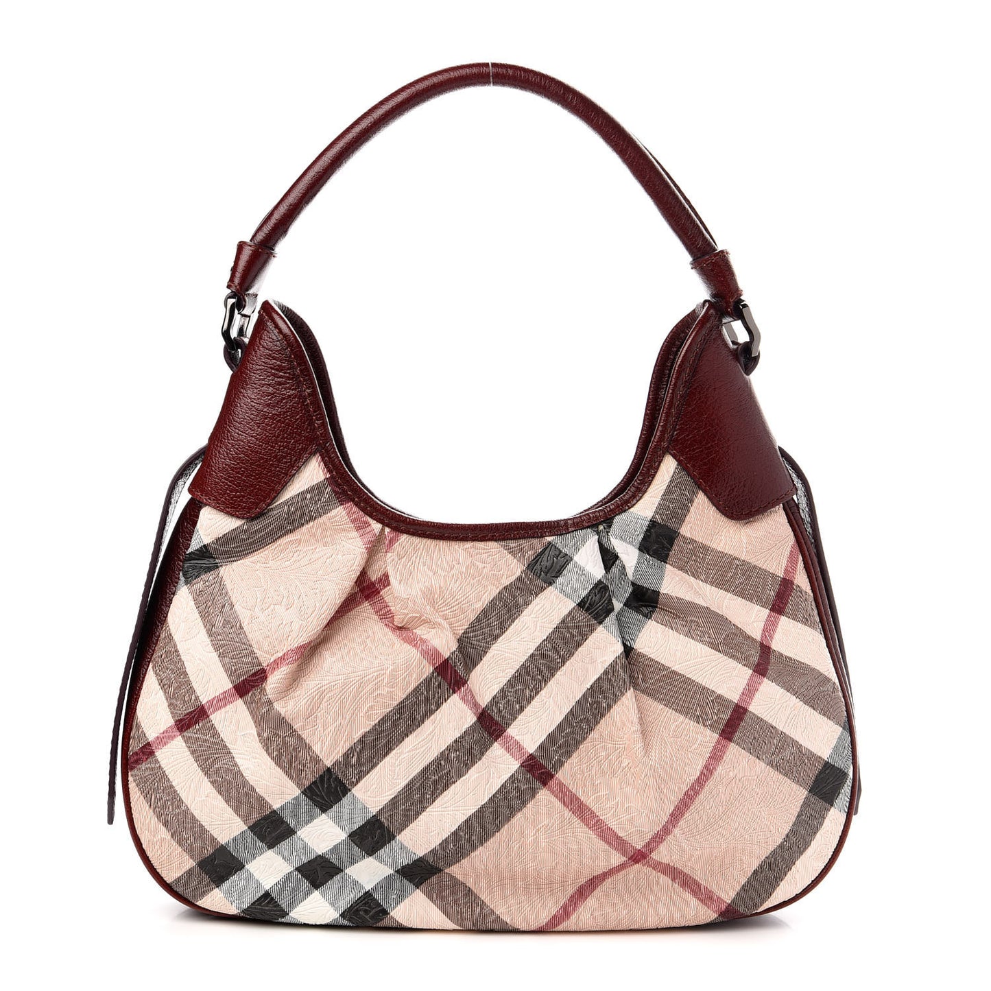 Nova Check Embossed Brooklyn Hobo Burgundy