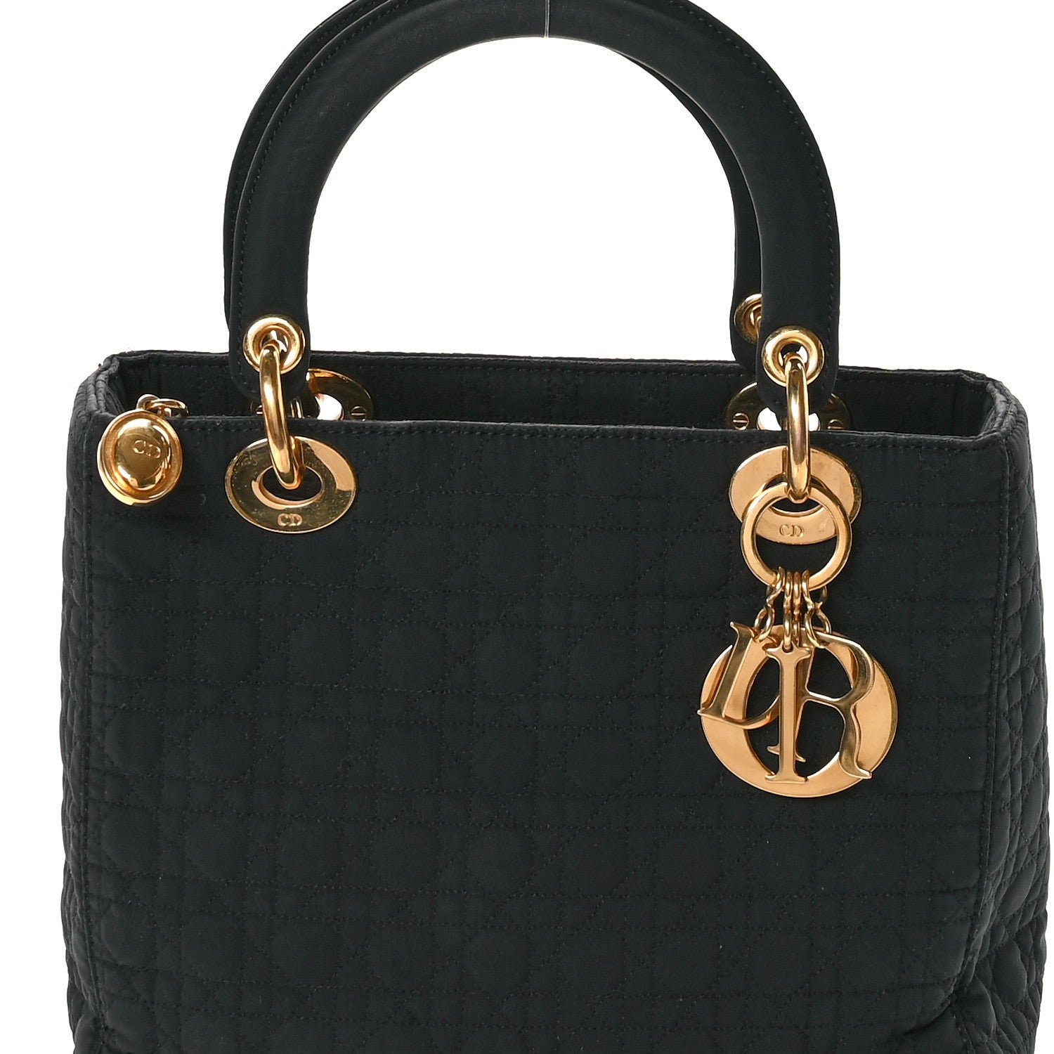 Christian Dior Nylon Cannage Medium Lady Dior Black 8 of 10