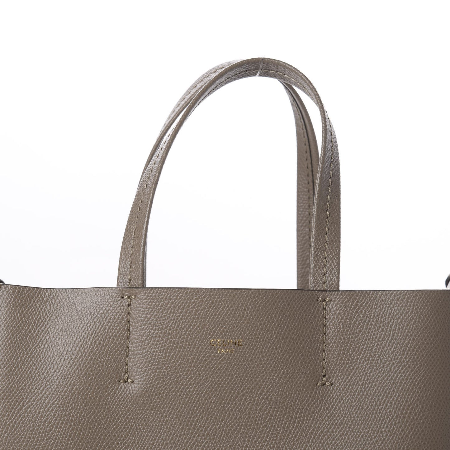 Grained Calfskin Small Vertical Cabas Taupe