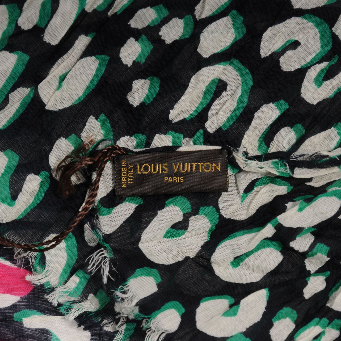 Cotton Leopard Pareo Scarf Blue Infini