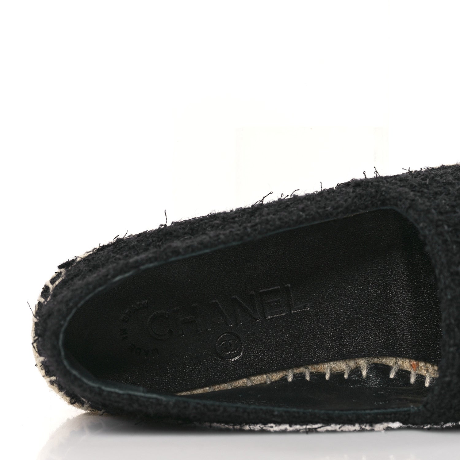 Chanel Tweed Lambskin CC Espadrilles 37 Black 7 of 8