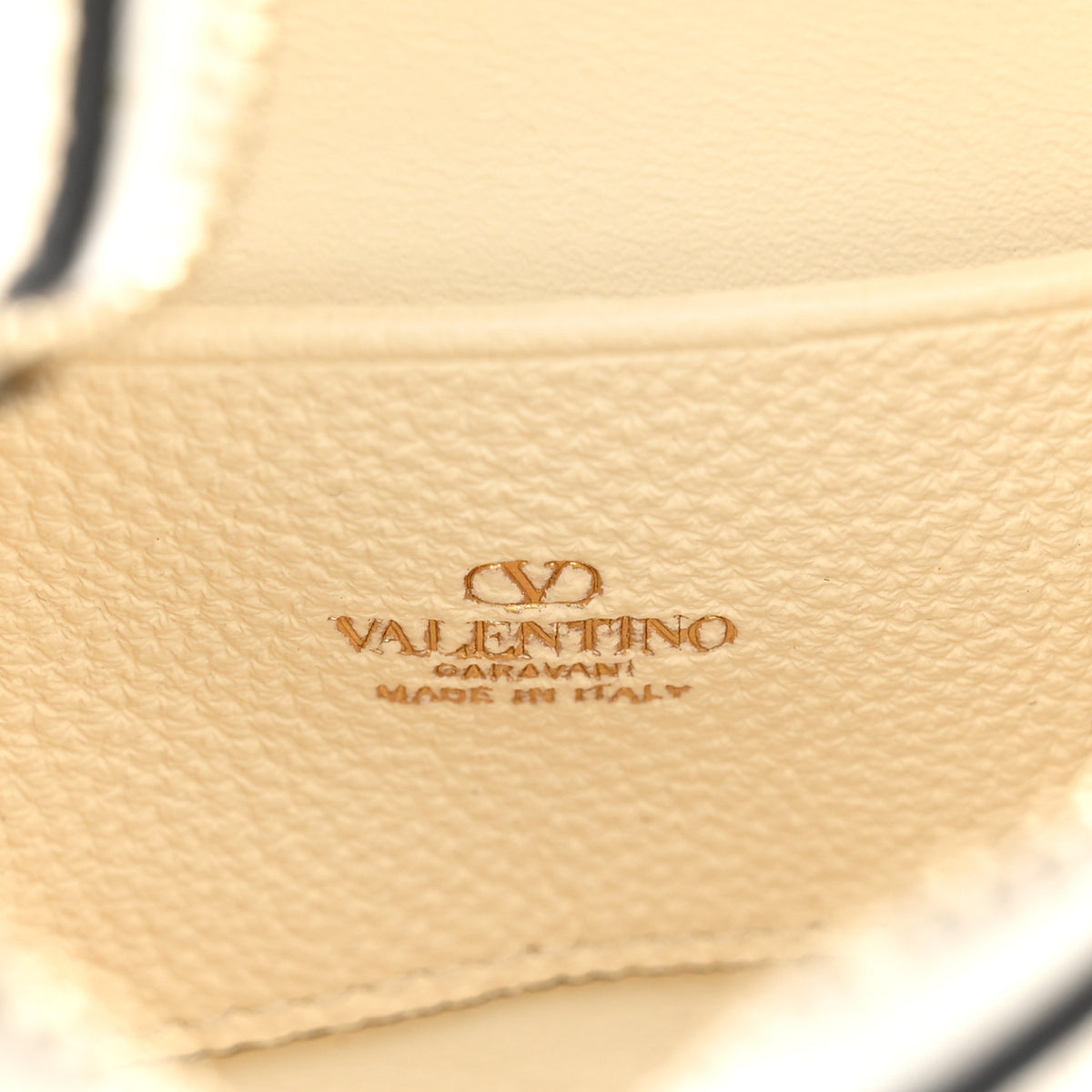 Grainy Calfskin Mini Rockstud Hobo Ivory
