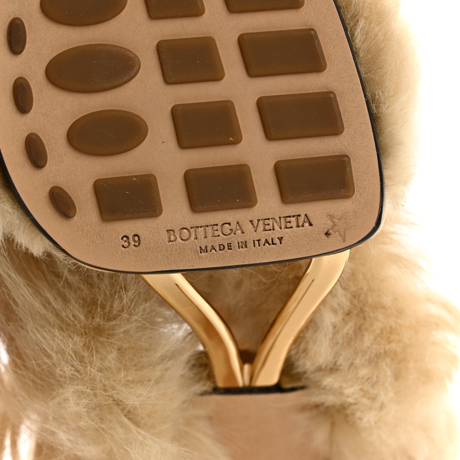 Bottega Veneta Shearling Curve Soft Poodle Slide Sandals 39 Heirloom 8 of 9