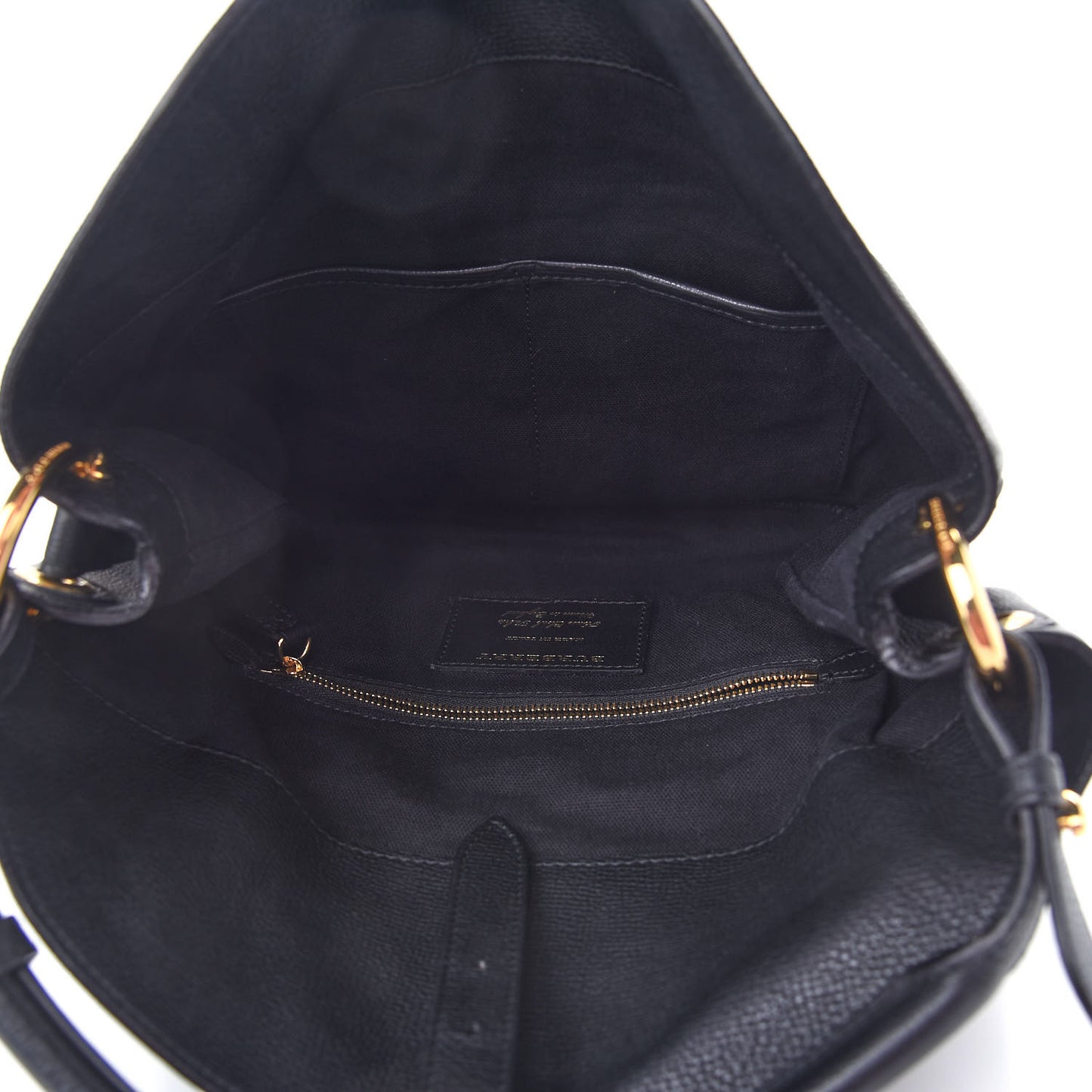 Grainy Calfskin House Check Medium Sycamore Hobo Black