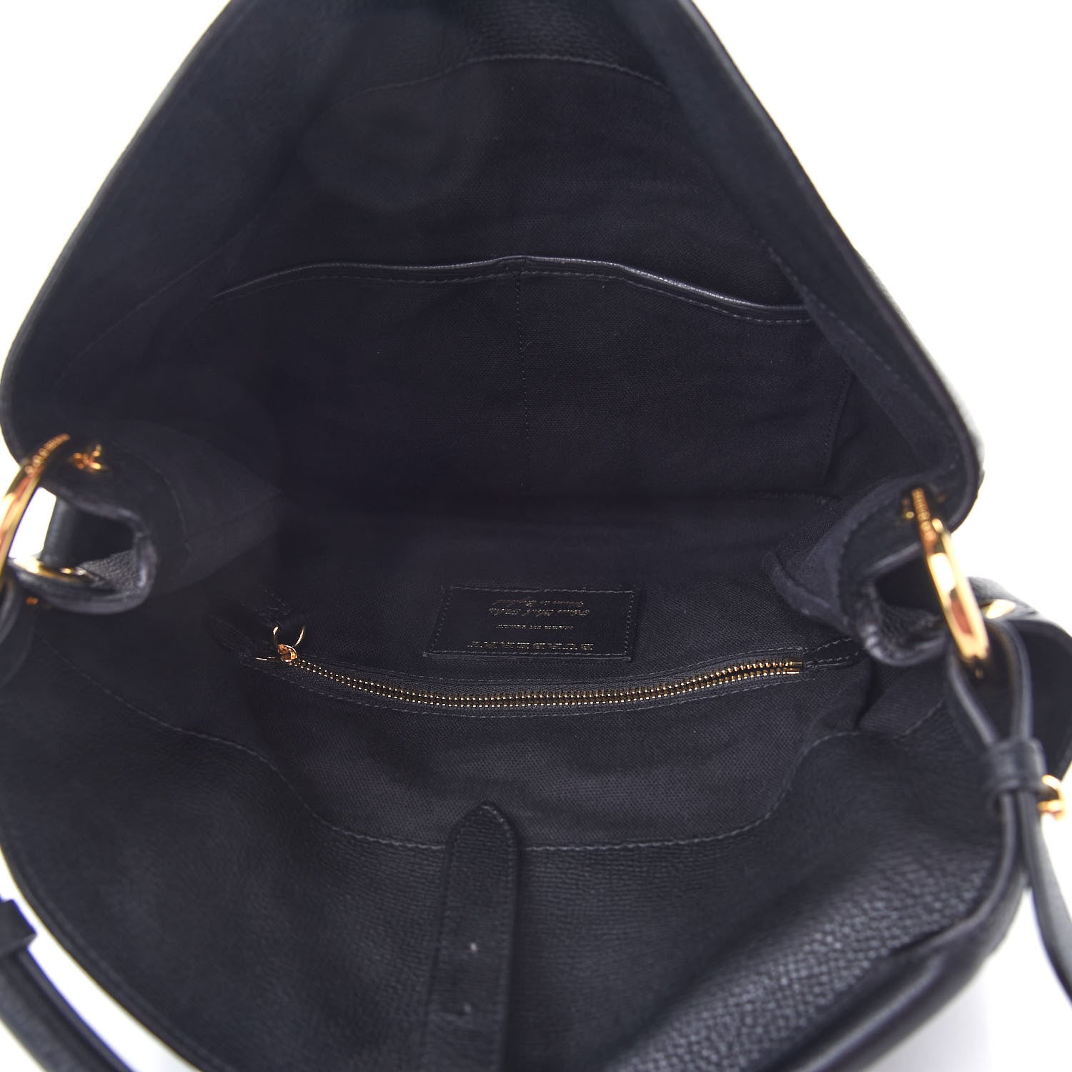 Burberry Grainy Calfskin House Check Medium Sycamore Hobo Black 4 of 7
