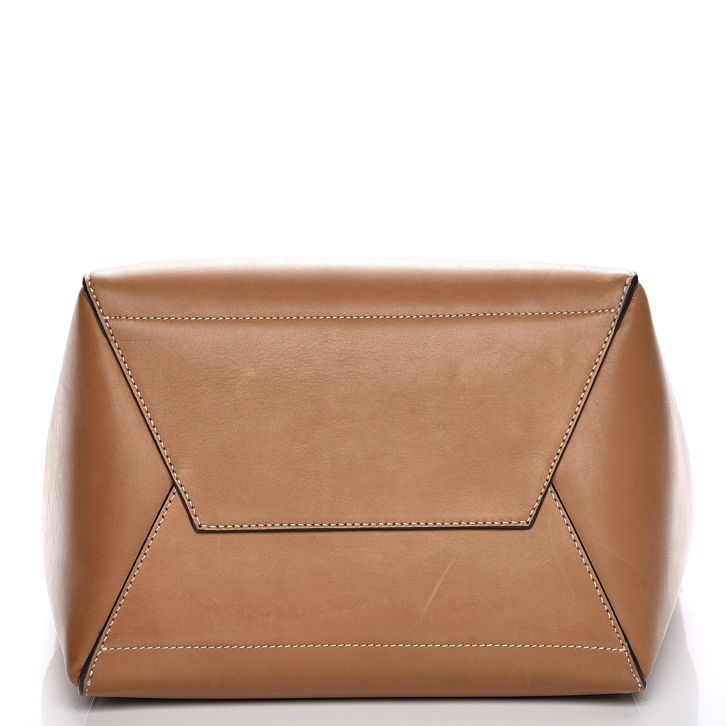 Natural Calfskin Sangle Bucket Bag Light Camel