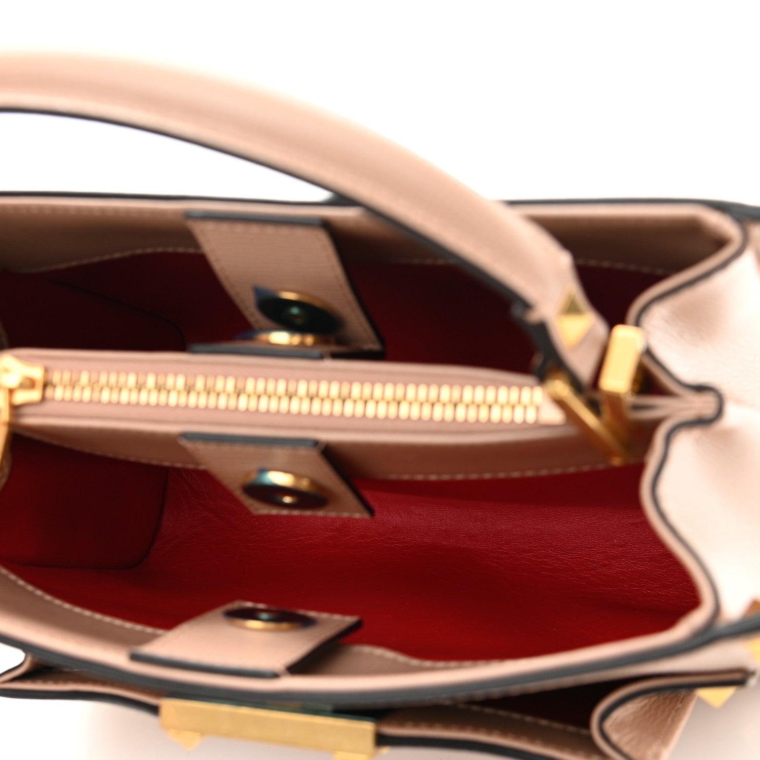 Valentino Garavani Vitello Small Rockstud Alcove Top-Handle Bag Rose Cannelle 5 of 10