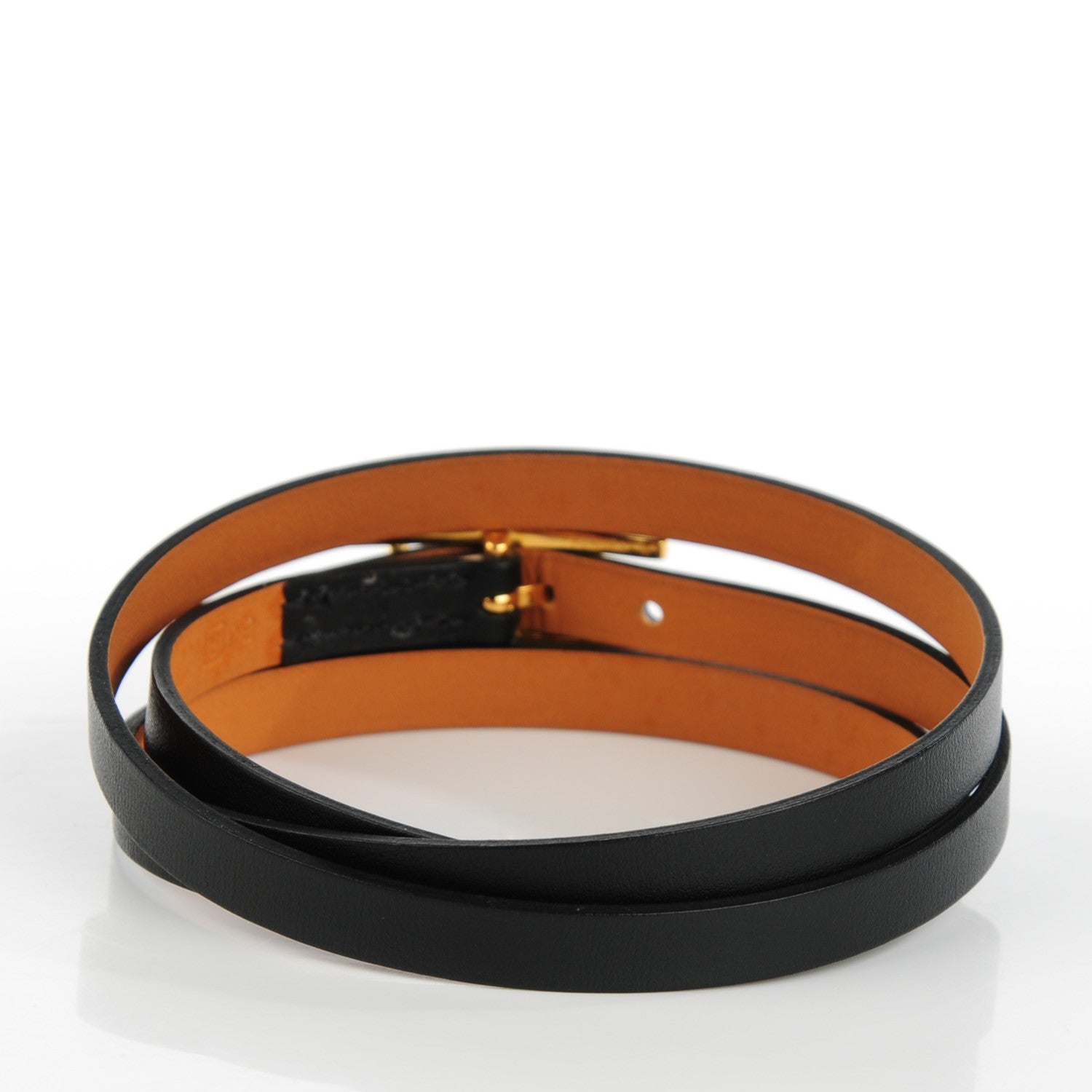 Hermes Chamonix Hapi 3MM Triple Tour Wrap Bracelet Medium Black 6 of 14